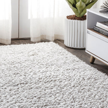 Aydin Solid Plush Shag Area Rug